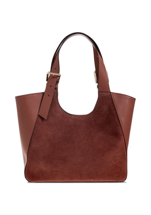 Furla medium Dora suede-panelled leather tote bag - Brown