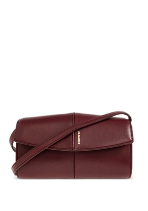 Jil Sander logo-print leather shoulder bag - Red