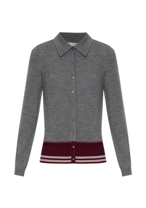 IRO Miel striped-trim button-down shirt - Grey