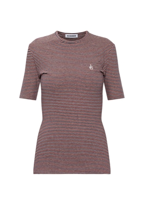 Jil Sander striped logo-embroidered T-shirt - Blue