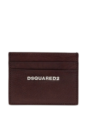 DSQUARED2 logo-plaque leather card holder - Brown