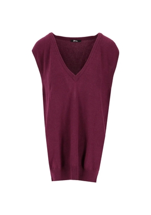 La-Rose oversized V-neck sweater vest - Purple