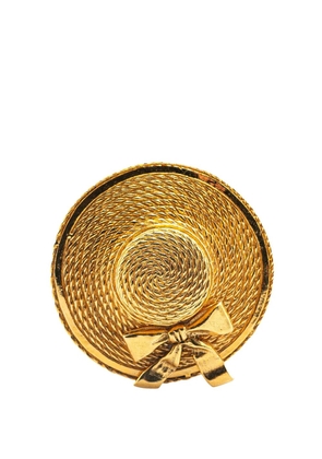 CHANEL Pre-Owned 20th Century Gold Plated Straw Hat Brooch costume brooch