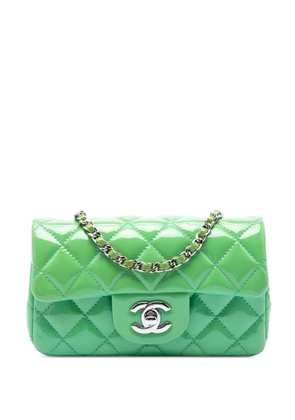 CHANEL Pre-Owned 2012-2013 Extra Mini Rectangular Classic Patent Single Flap crossbody bag - Green