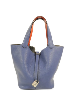 Hermès Pre-Owned 2018 Picotin MM leather tote bag - Blue