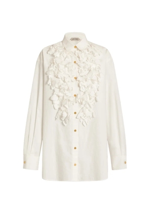 Alberta Ferretti ruffled long-sleeved shirt - White