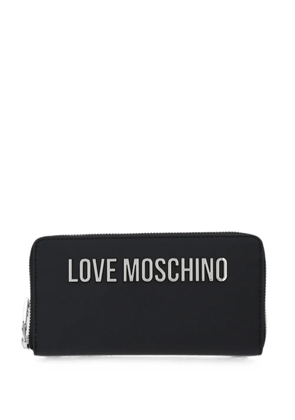 Love Moschino logo-plaque zip wallet - Black