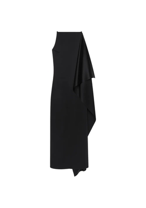 Courrèges draped satin midi dress - Black