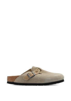 Birkenstock Boston Braided suede flat mules - Neutrals