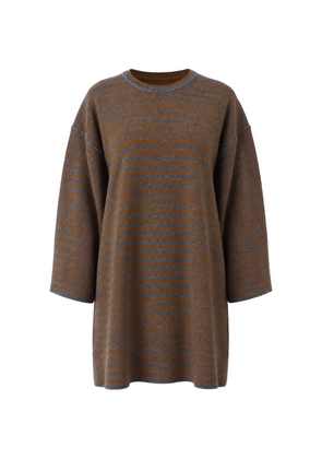 Dolce & Gabbana horizontal-stripe drop-shoulder sweater - Brown