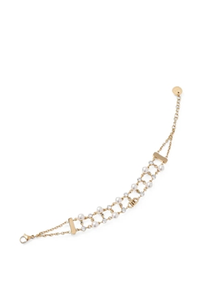LIU JO crystal-embellished faux-pearl bracelet - Gold