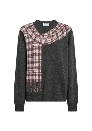 Moschino trompe-l'oeil scarf-print sweater - Grey