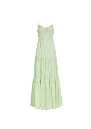 alice + olivia Nicky broderie-anglaise tiered maxi dress - Green