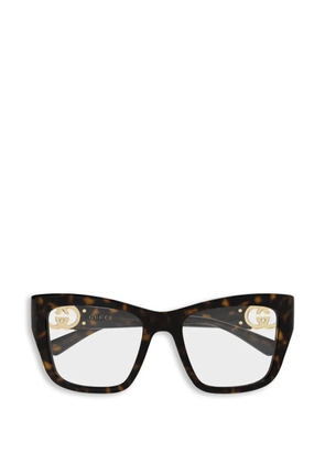 Gucci Eyewear Interlocking G tortoiseshell-effect glasses - Brown