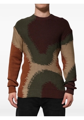 Dolce & Gabbana abstract-pattern colour-block sweater - Brown