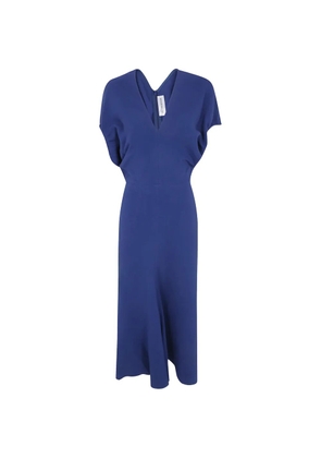Victoria Beckham V-neck short-sleeves midi dress - Blue