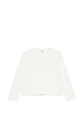 TOTEME compact-knit pocket-detail cardigan - White
