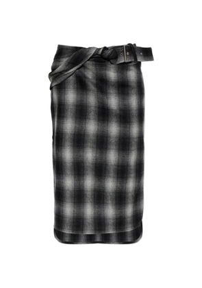 IRO Nylane check belted midi skirt - Black