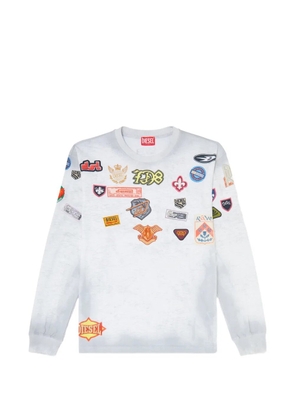 Diesel long-sleeve T-shirt with all-over patches print - White