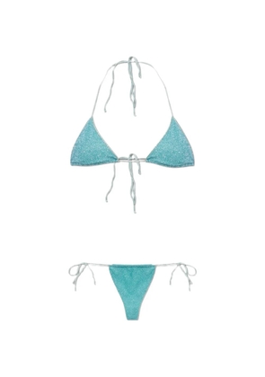 Oséree Lumière lurex-thread triangle bikini - Blue