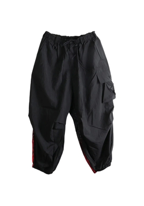 Y-3 side-stripe wide-leg track pants - Black
