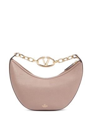 Valentino Garavani VLogo Moon small shoulder bag in grainy calfskin with chain - Pink