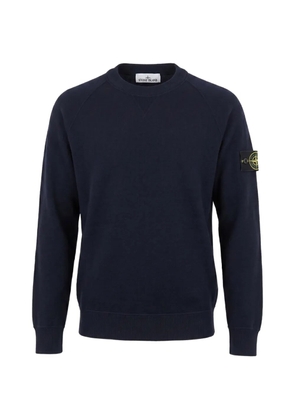 Stone Island logo-patch raglan-sleeve sweater - Blue