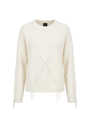 PINKO diamond-knit fringed sweater - Neutrals