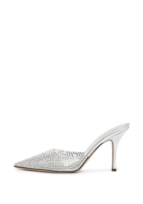 Paris Texas Hollywood crystal-embellished mules - White