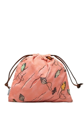 Loewe Pre-Owned 2021 Paulas Ibiza Canvas Seashell Print Drawstring pouch - Pink