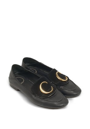 Chloé Pre-Owned C-logo loafers - Black