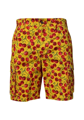Dolce & Gabbana cherry-print cargo shorts - Yellow