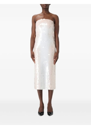 Max Mara sequin-embellished strapless midi dress - White