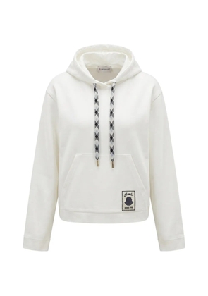 Moncler logo-patch drawstring hoodie - White