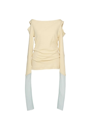 Muller Of Yoshiokubo cold-shoulder long-sleeve top - Yellow