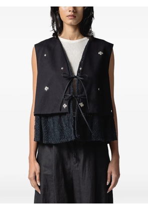 Muller Of Yoshiokubo stud-embellished tie-fastening vest - Black