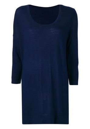 Sottomettimi longline knitted sweater - Blue
