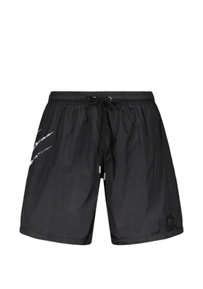 Plein Sport logo-print drawstring swim shorts - Black