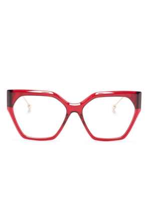 Philipp Plein Eyewear logo-plaque square-frame glasses - Red