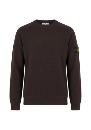 Stone Island logo-patch raglan-sleeve sweater - Brown