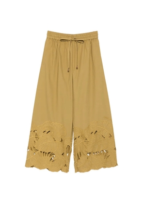 ZIMMERMANN Mahon cut-out embroidered trousers - Green