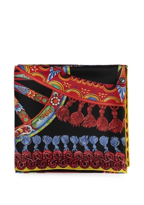 Dolce & Gabbana Carretto-print silk scarf - Black