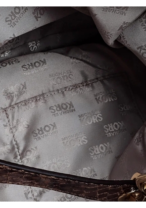 Michael Michael Kors logo-detail python-embossed tote bag - Brown