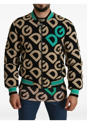 Dolce & Gabbana logo-print bomber jacket - Black