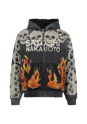 SATOSHI NAKAMOTO Lost Boys skull-print hoodie - Black