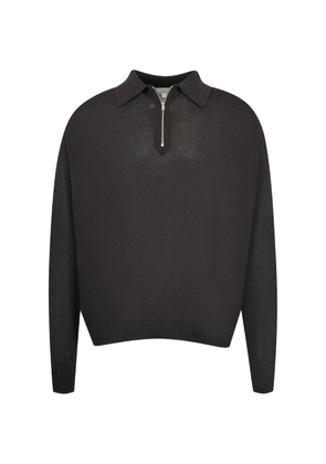 Studio Nicholson Heddy zip-up polo sweater - Black