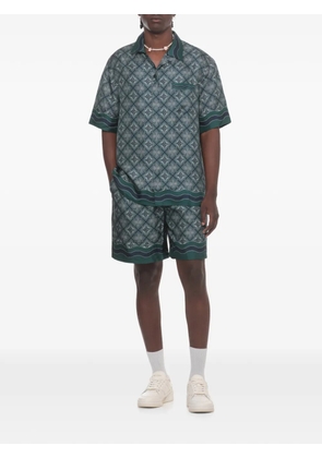 Casablanca geometric-print silk shorts - Blue