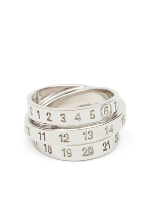 MM6 Maison Margiela triple signature numeric logo ring - Silver