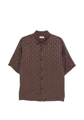 SANDRO monogram-pattern shirt - Brown