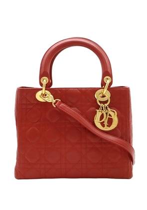 Christian Dior Pre-Owned 1997 Medium Lambskin Cannage Lady Dior satchel - Red
